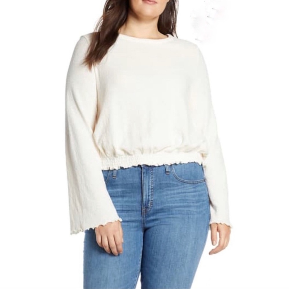 Madewell Smocked Bell Sleeve Top